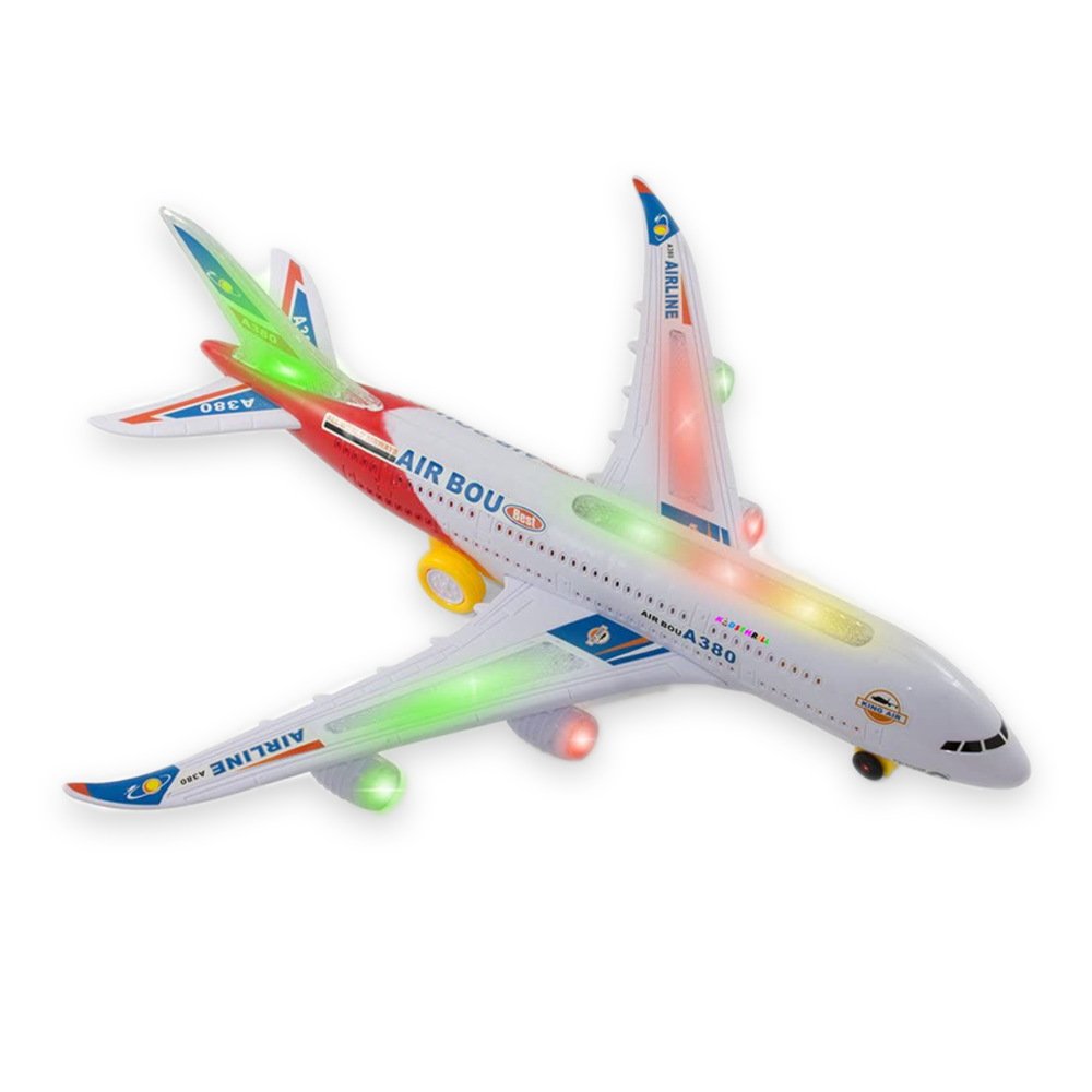 Crazy White Plastic Musical Aeroplane For Kids - Multicolor