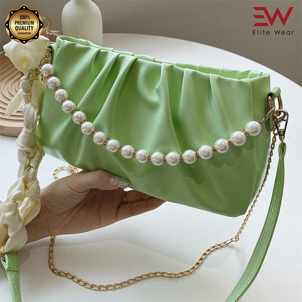 Artificial Leather Thai Stylish Hand Bag For Women - Green - P137 B