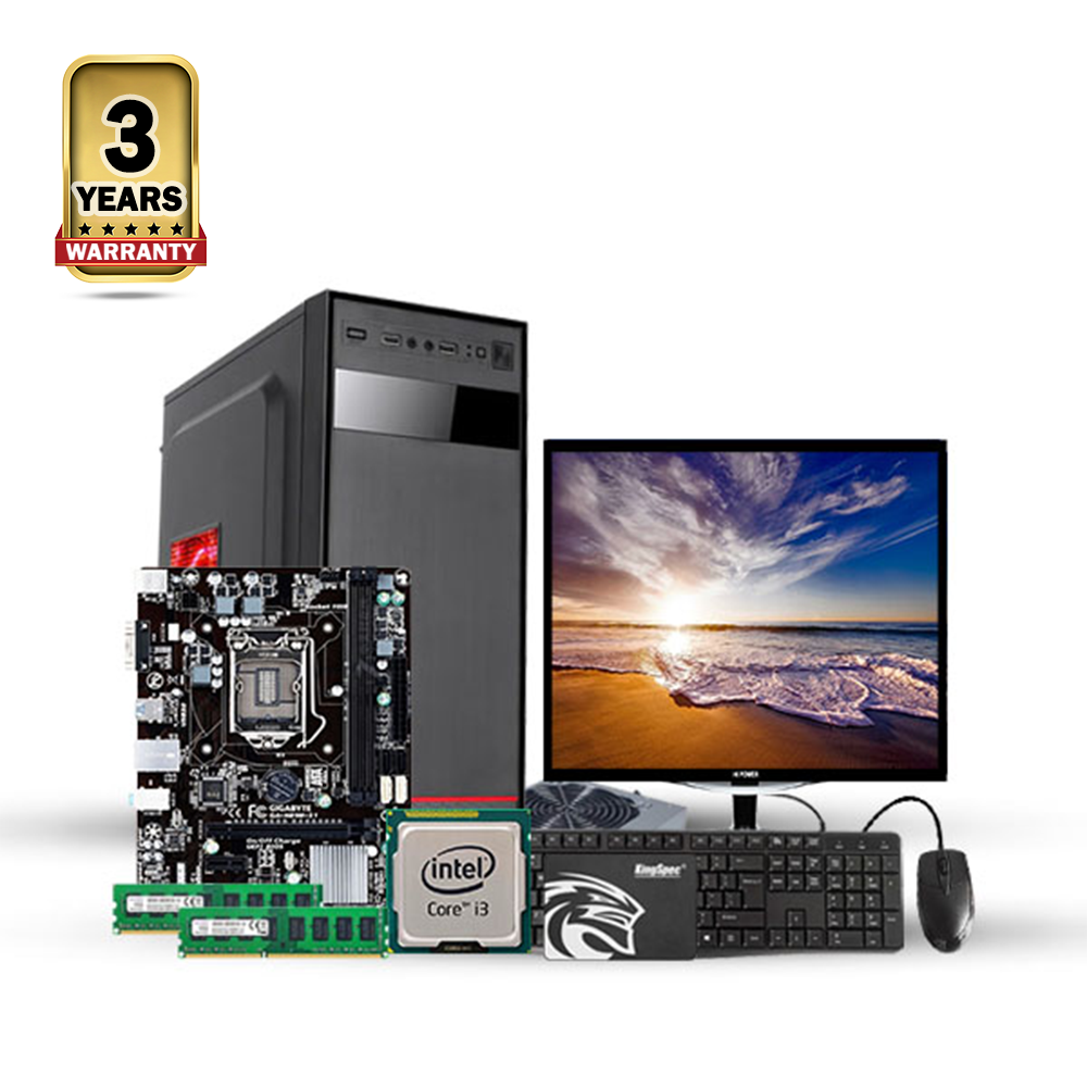 Intel Core i3 4th Generation - 8GB RAM - 128GB SSD - 17 Inch Monitor - Desktop Computer - Black - CSDP23-4002