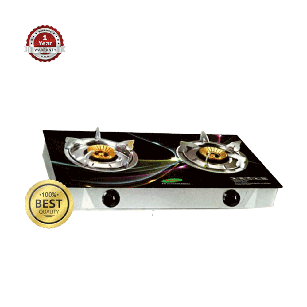 Park Glorious Park-08 3D Tempered Glass Double Gas Stove