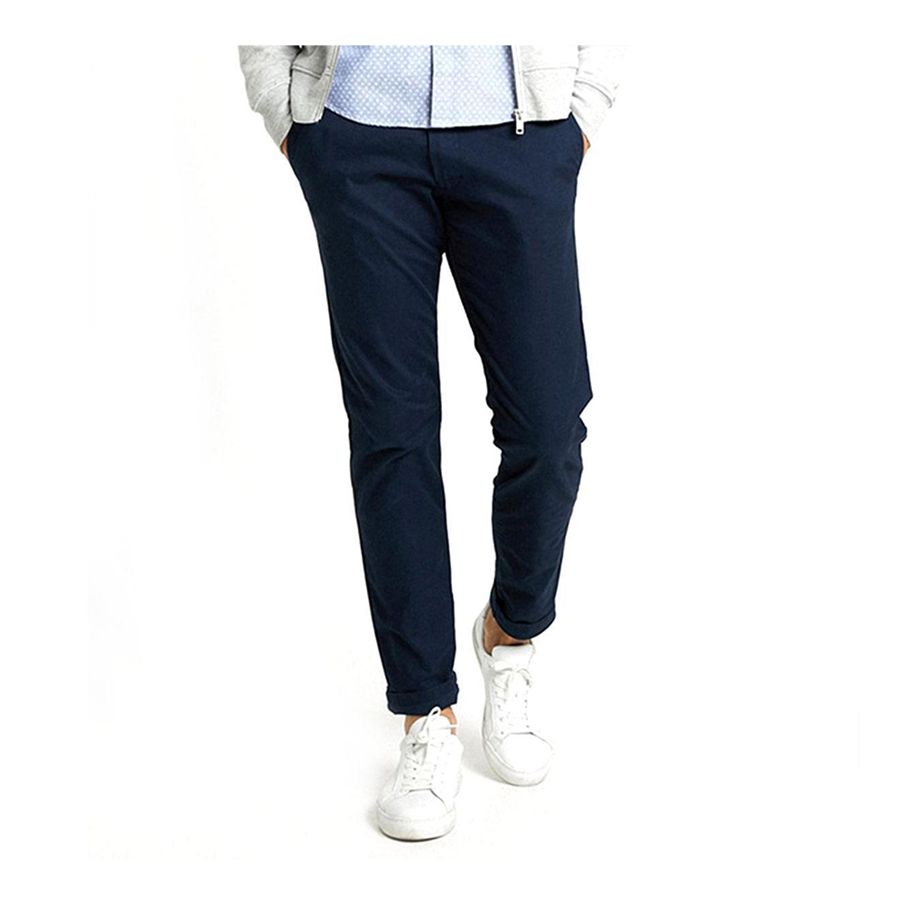 Cotton Chinos Gabardine Pant For Men - Deep Blue - NZ-3166