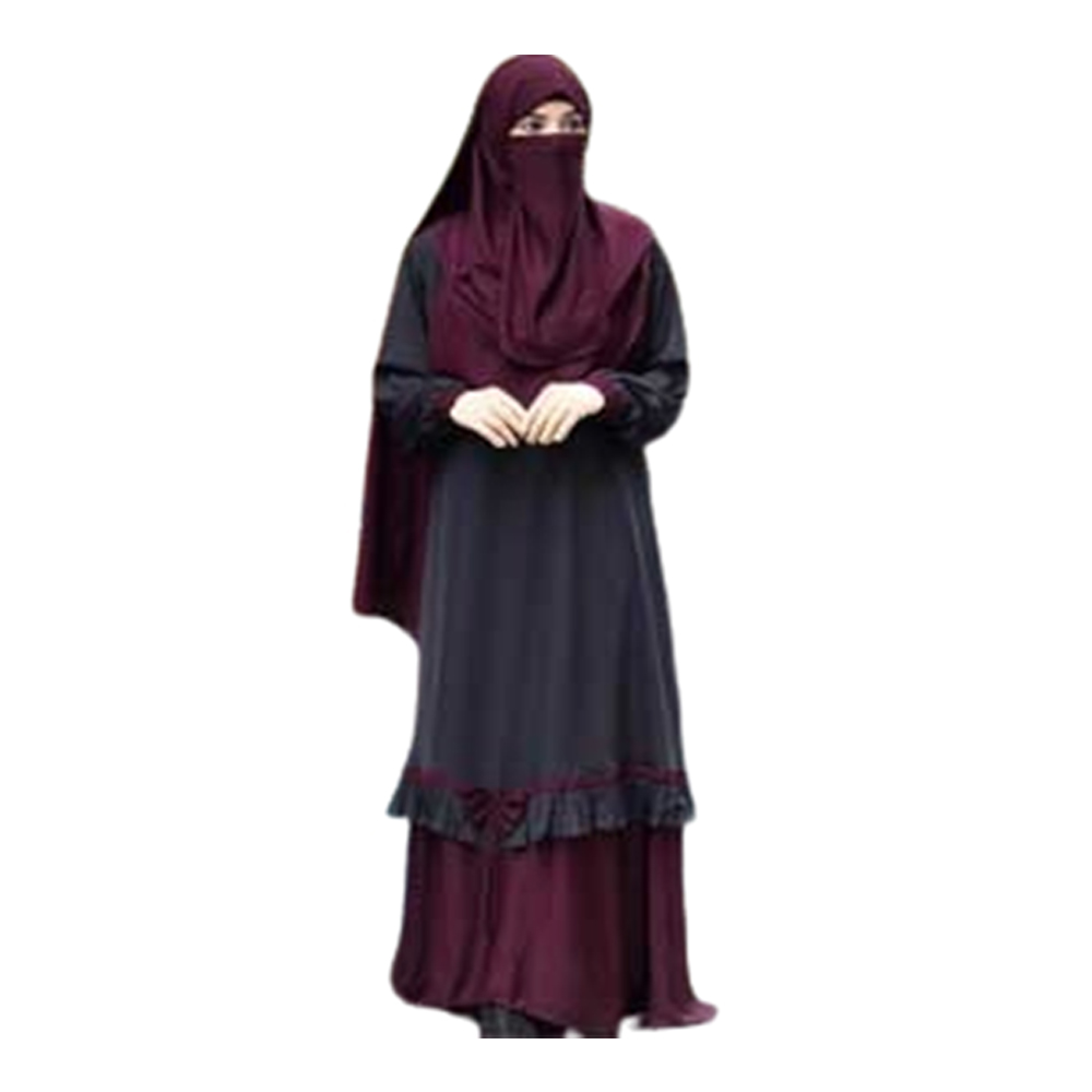 Dubai Cherri Abaya Borkha With Hijab For Women - Black - BK-A03