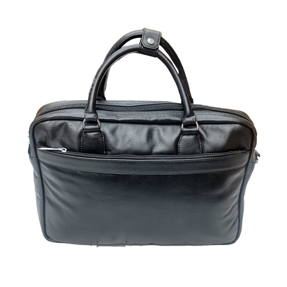 Leather Office Bag For Men - Black