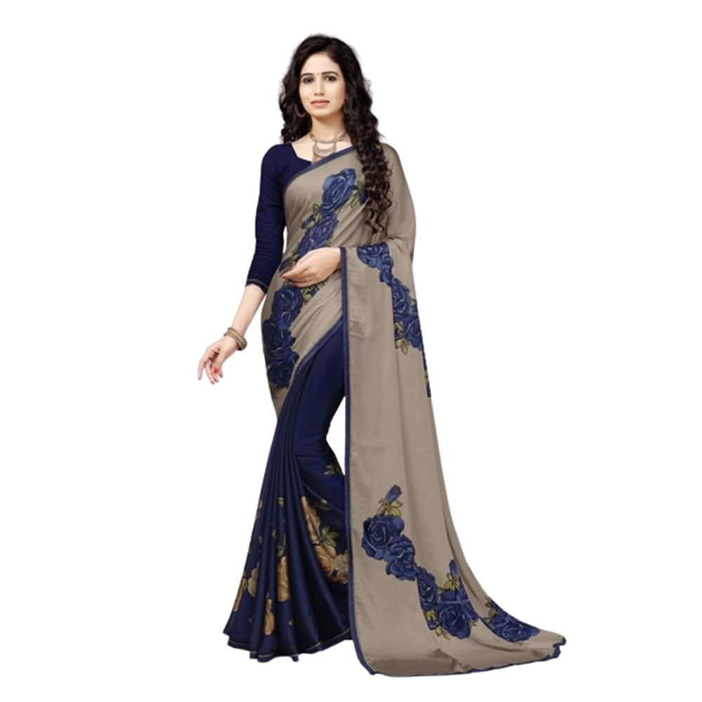 Sanjana Soft Silk Printed Saree with Blouse Piece for Women - SS-P54