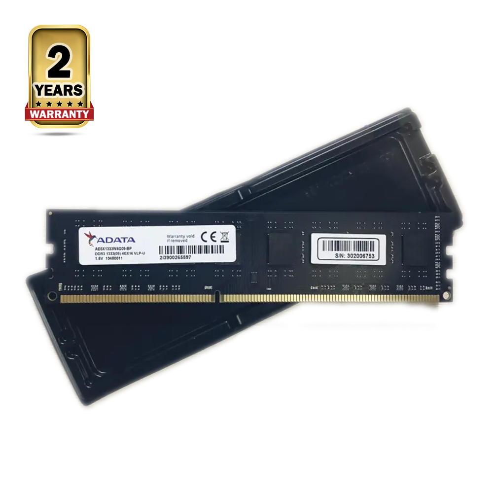 ADATA DDR3 1600Mhz Desktop RAM - 4GB 