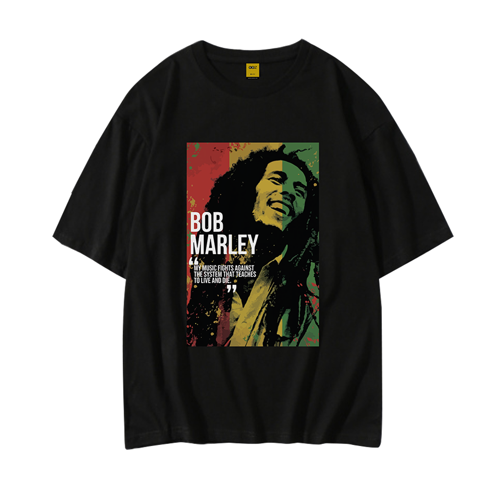 Cotton Drop Shoulder T-Shirt For Men - Bob Marley