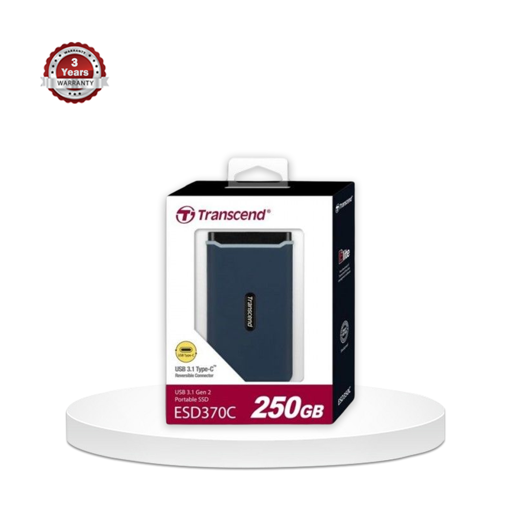 Transcend ESD370C Type C Portable SSD - Navy Blue - 250GB