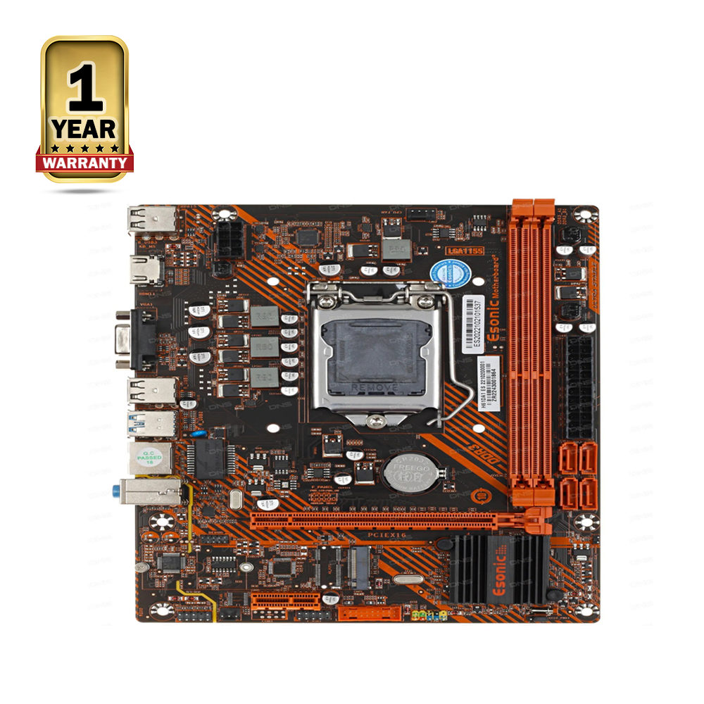 Esonic H61DA1 DDR-3 2nd-3rd Gen NVME Support M-ATX Motherboard