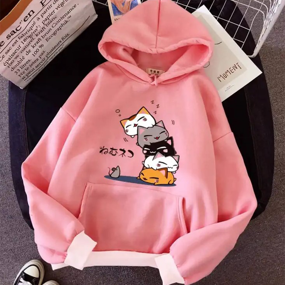 Cotton Hoodie For Women - Pink