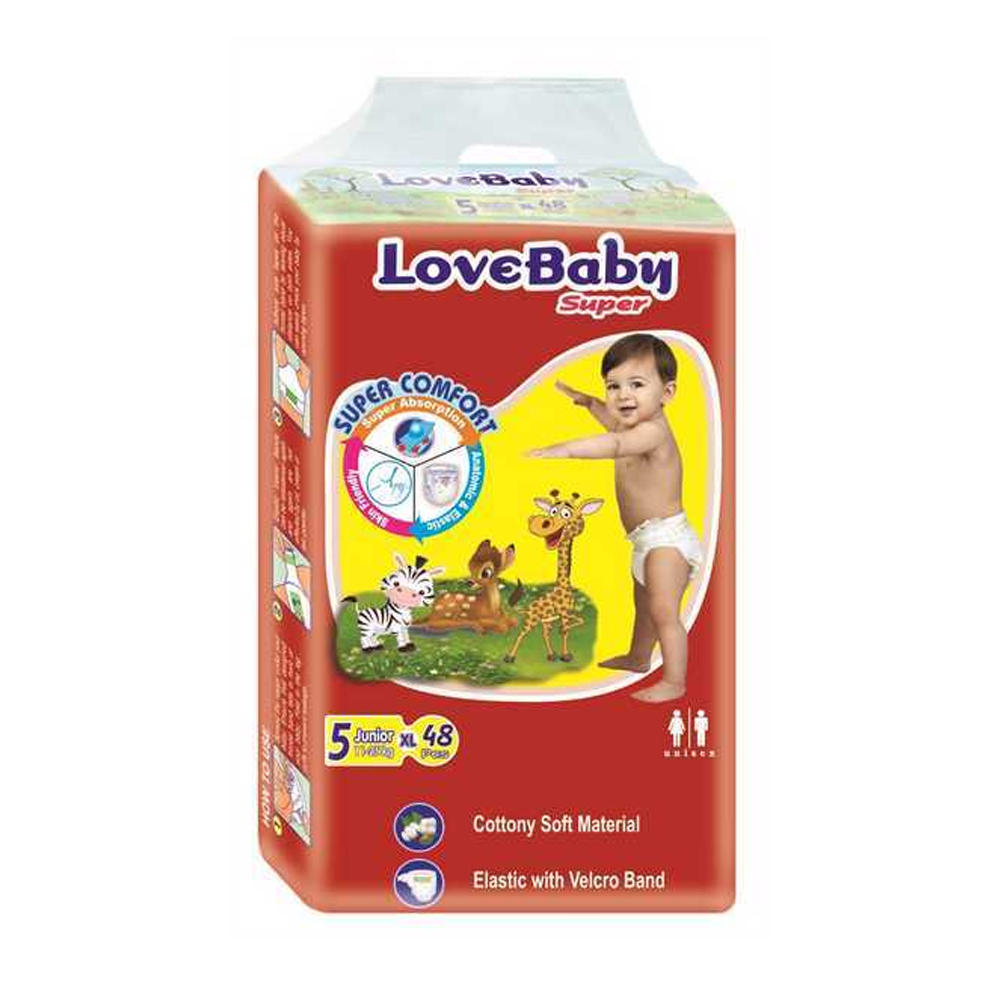 Love Baby 5 Super Belt Diaper Junior XL - 11-25 kg - 48 Pcs