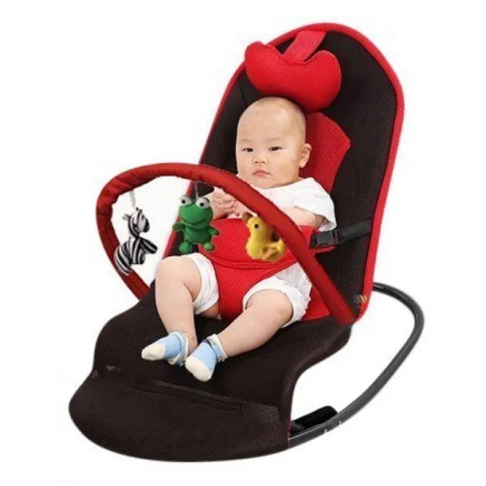 Baby Rocking Chair With Toy - Black And Red