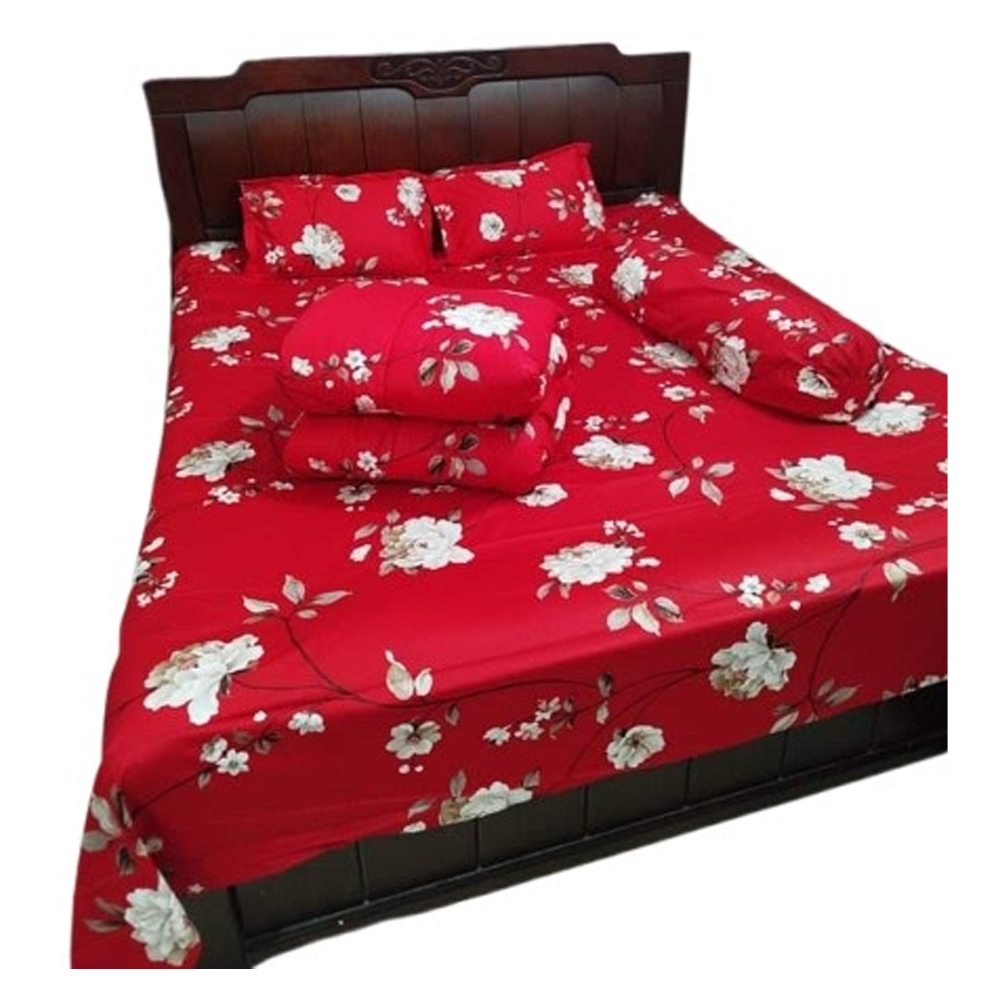 Twill Cotton King Size Five In One Comforter Set - Multicolor - CMT-56