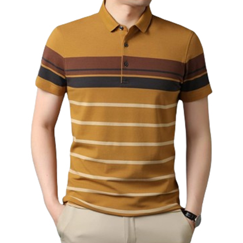 Pique Cotton Half Sleeve Polo For Men - Musterd - PT-N6