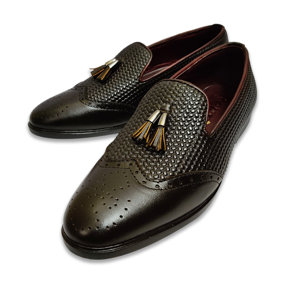 Reno Leather Tassel Shoe For Men - RT1002 - Chocolate