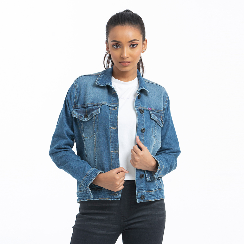 Denim and clearance cotton sleeve jacket