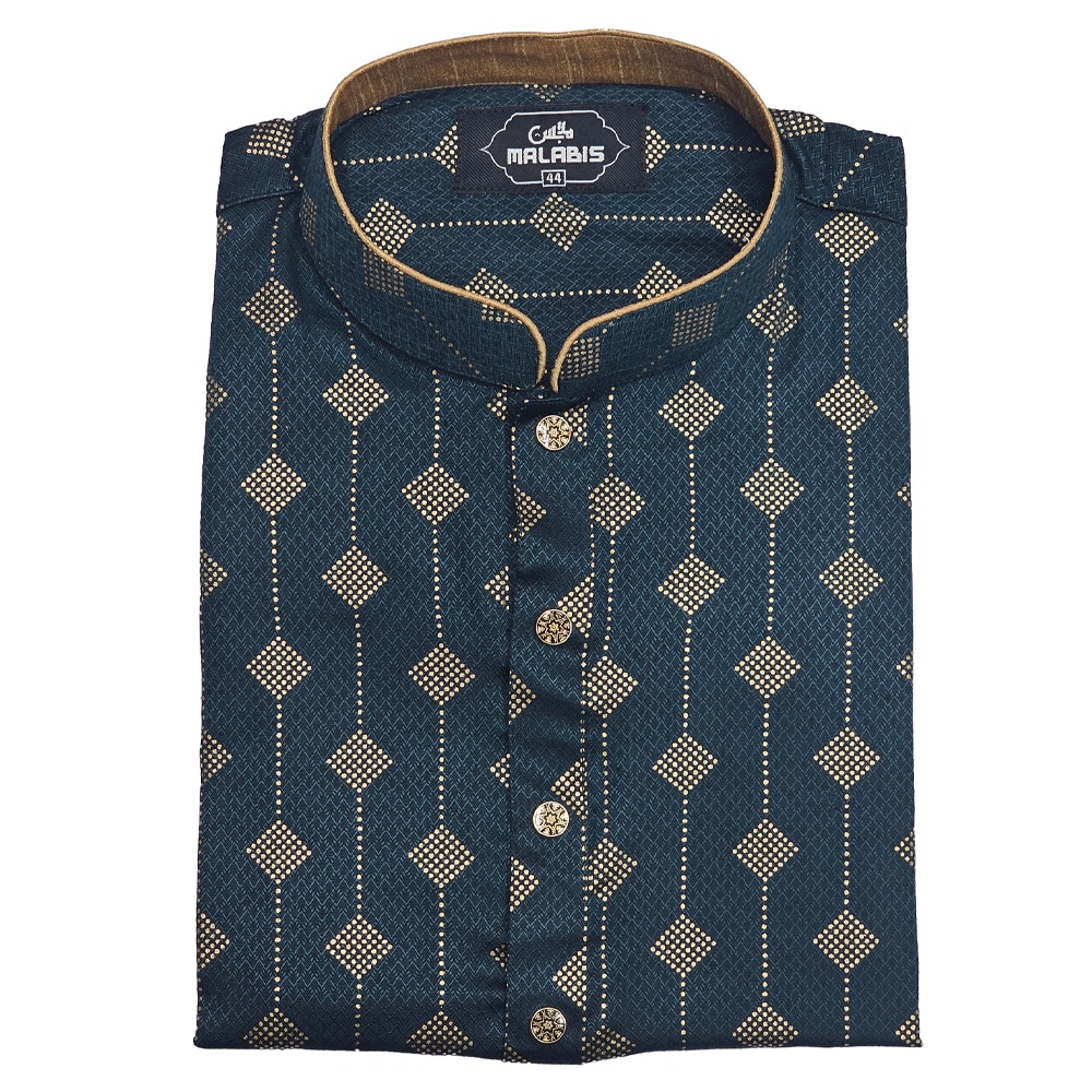 Cotton Print Panjabi For Men - Multicolor - 7623