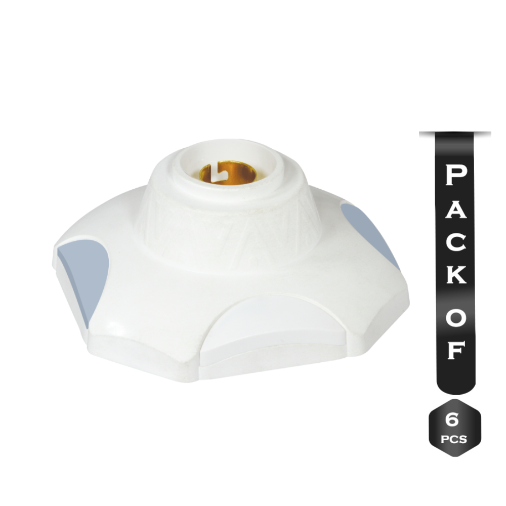 Pack Of 6 Pcs Superstar Hexagon Holder - White - B-22  