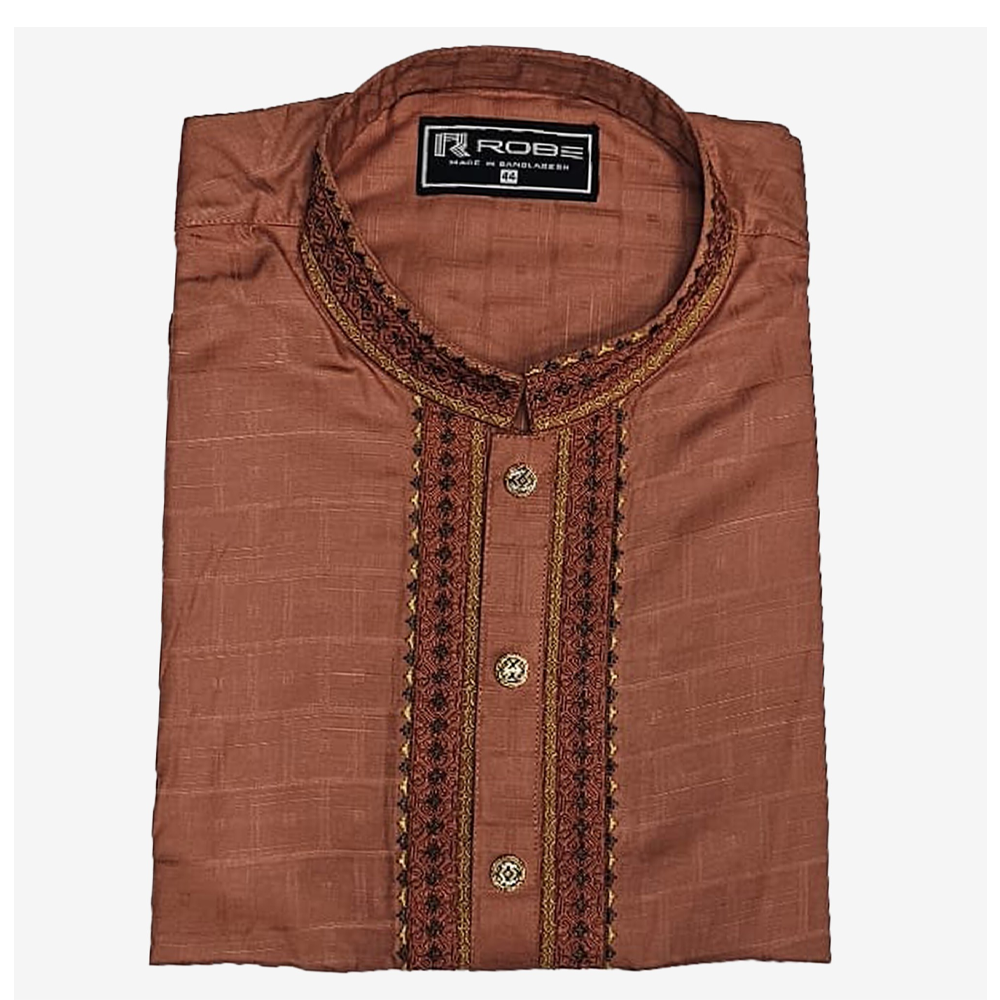 Cotton Panjabi For Men - Chocolate - 7687