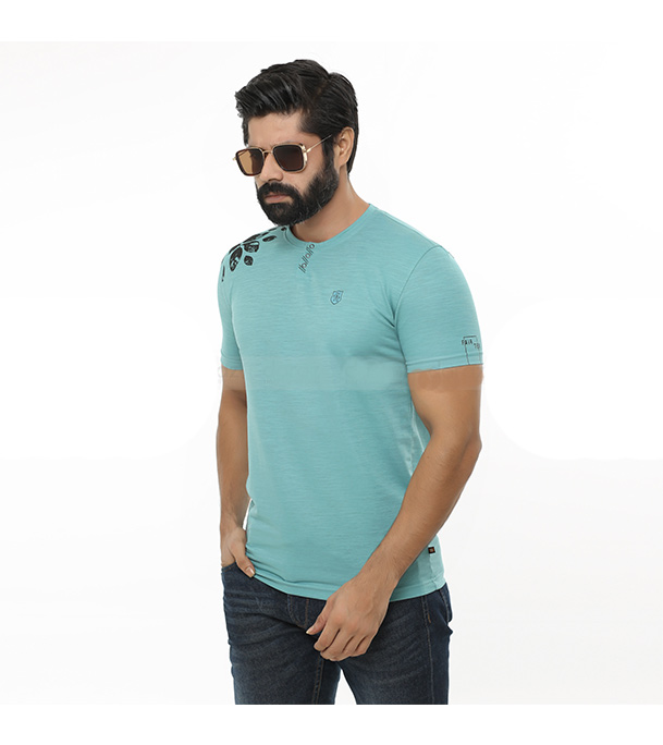 Short Sleeve T-Shirt for Men - Aqua 