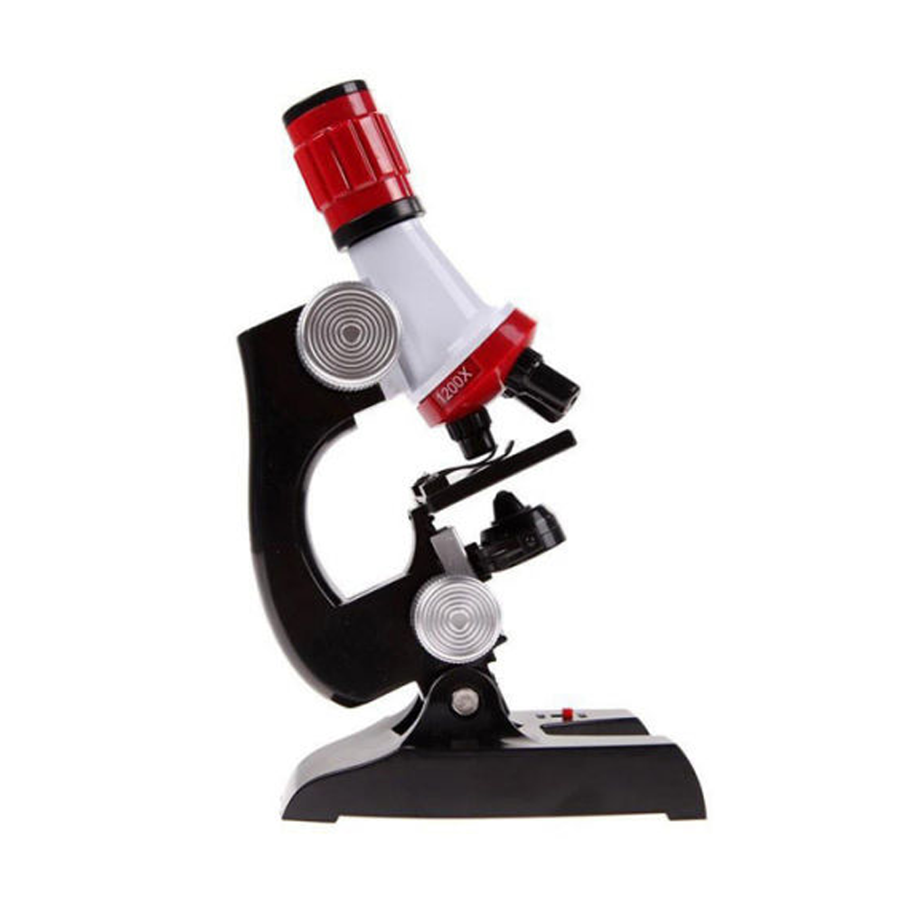 Microscope Kit Lab Led 1200X Homeschool Science Educational Toy - Black