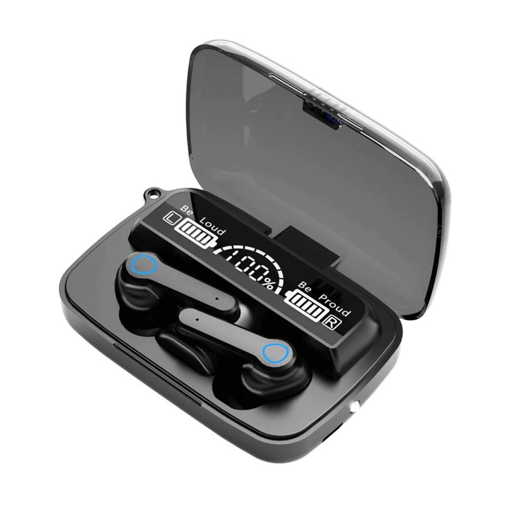 M19 TWS Wireless Bluetooth 5.1 Headphones Touch Control Stereo Earbuds - Black