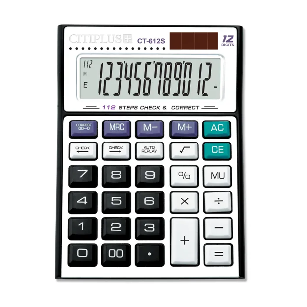 Citiplus CT-612S Official Calculator - Black and White