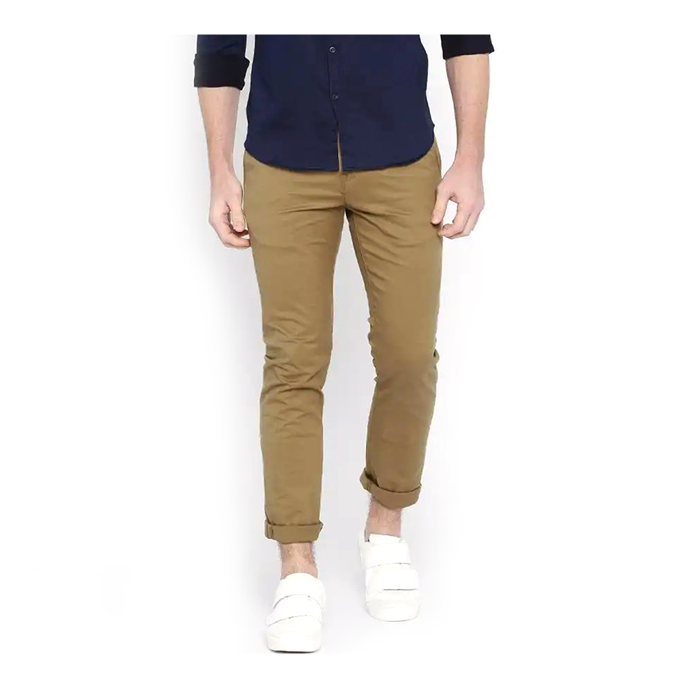 Cotton Chinos Gabardine Pant For Men - Khaki - NZ-3125