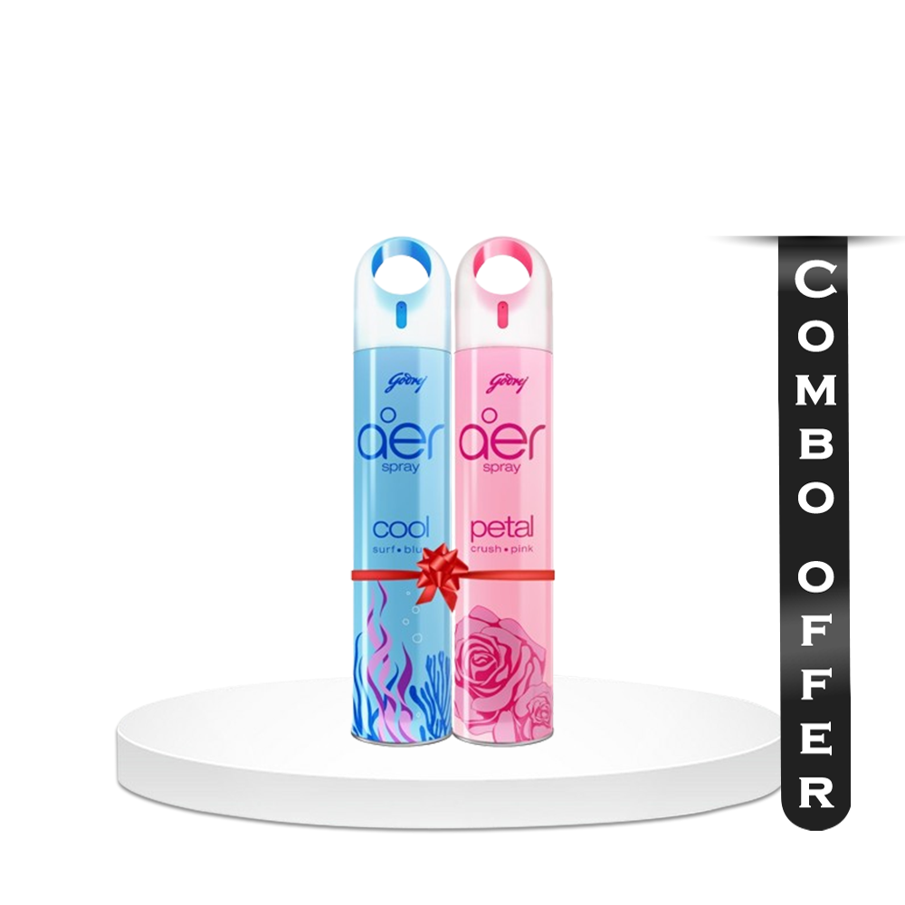 Combo of Godrej Aer Petal Crush Pink and Fresh Lush Green Room Air Freshener Spray - 600ml 