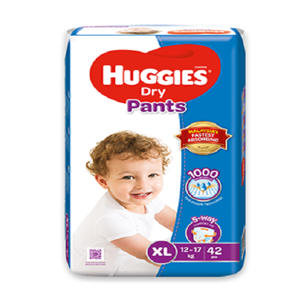 Huggies Dry Pant Diaper -XL 12 -17Kg - 42 Pcs