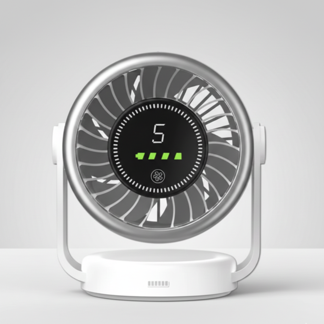 IWIN  Desktop Fan with 5 Speed and Large Battery USB Charging 