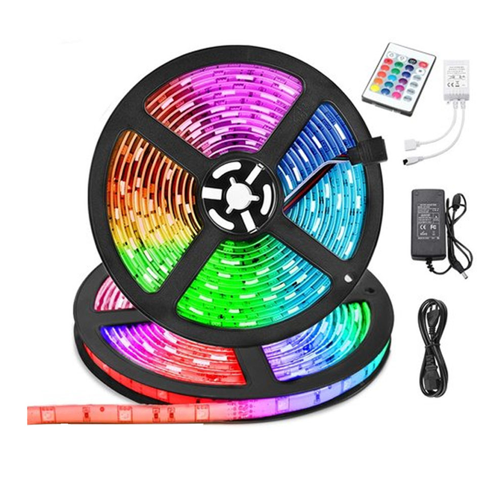 SMD 2835 DC 12V RGB LED Strip Light With Remote - 5 Meter