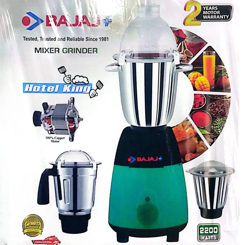Bajaj Hotel King 3 in 1 Mixer Blender - 2200w - Green