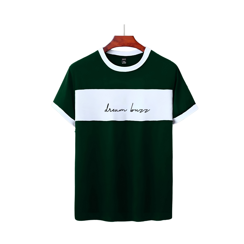 Cotton Half Sleeve T-Shirt For Men - Green - 1112