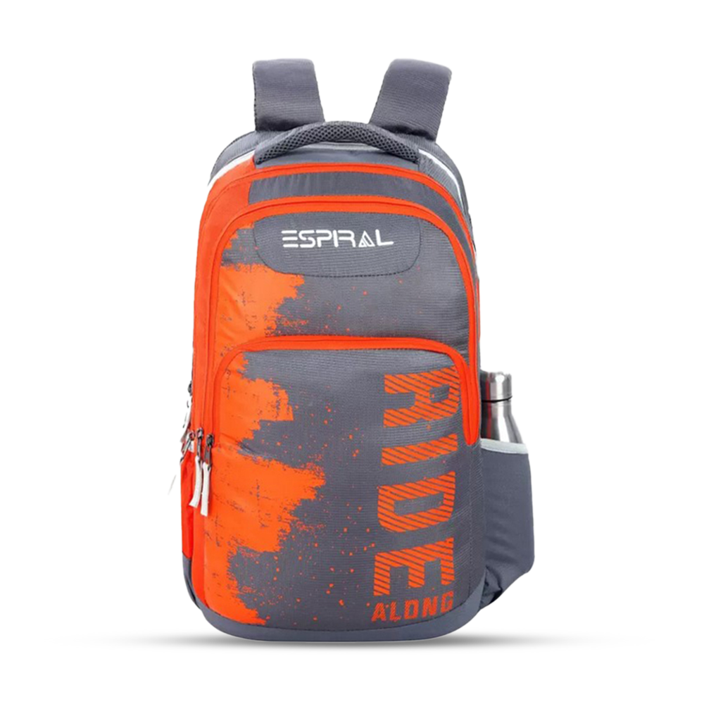 Espiral Dobby Nylon Eight Series Backpack For Unisex - Orange And Gray - CD803OR