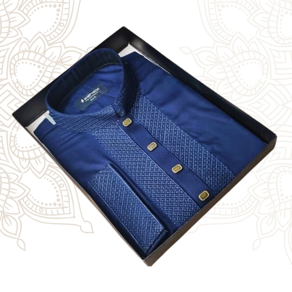 Cotton Panjabi For Men - Blue