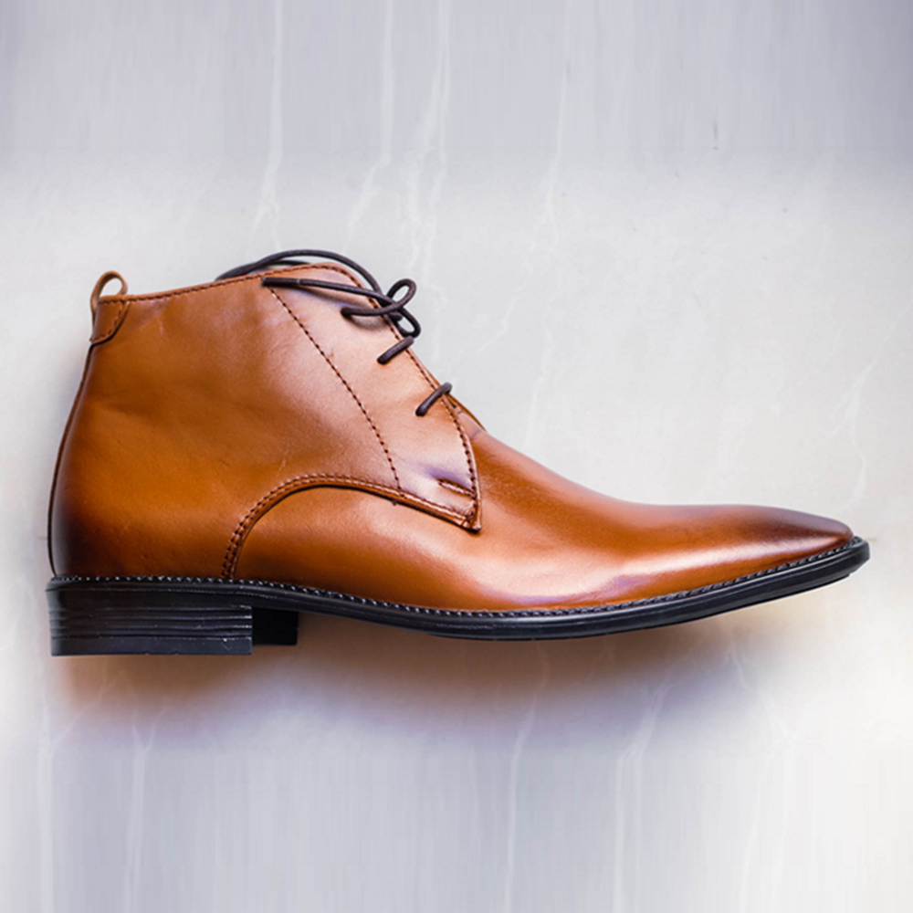 Leather Chukka Boots For Men - Mustard	- 106-005