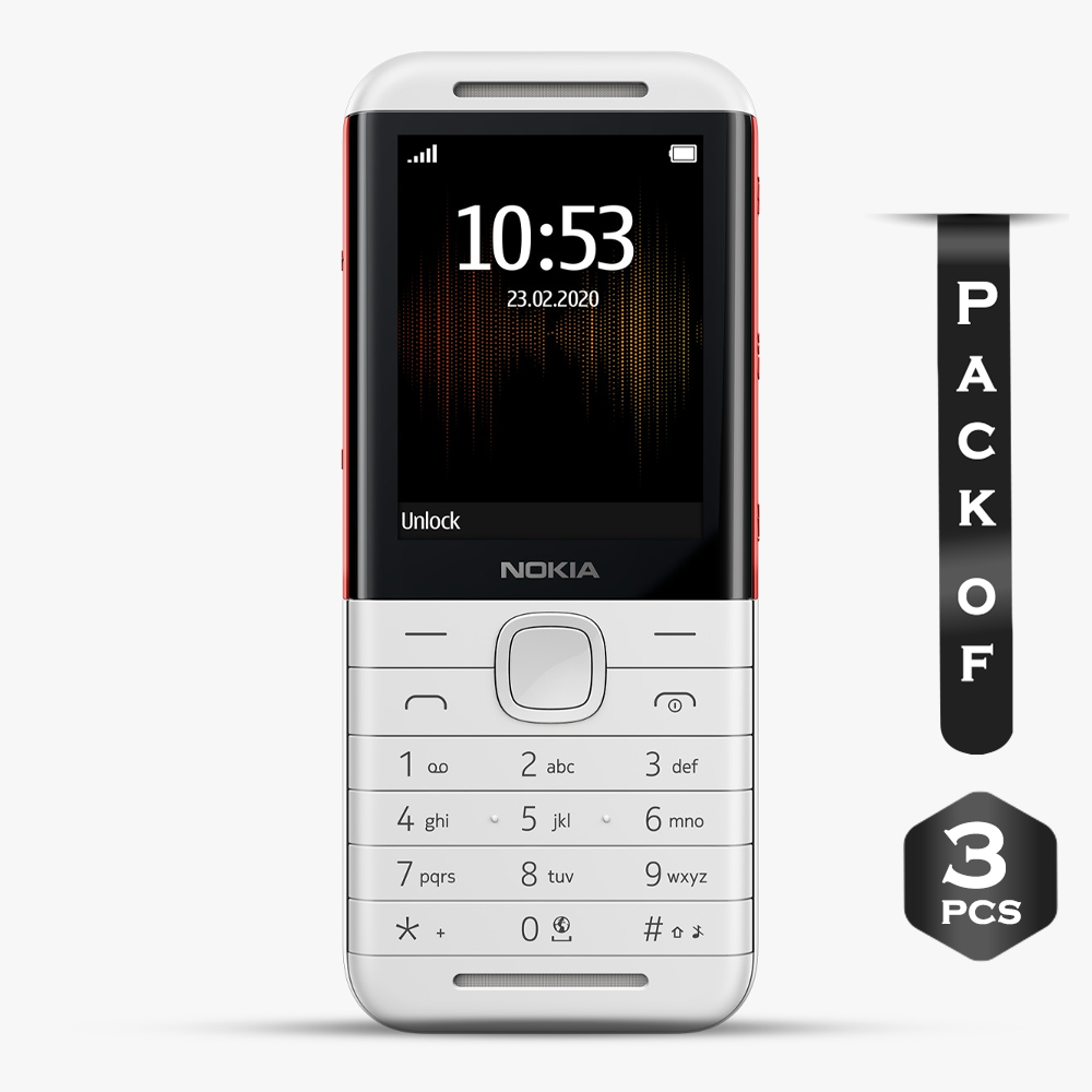 Pack of 3 Pcs Nokia 5310 Xpress Music Feature Phone - White