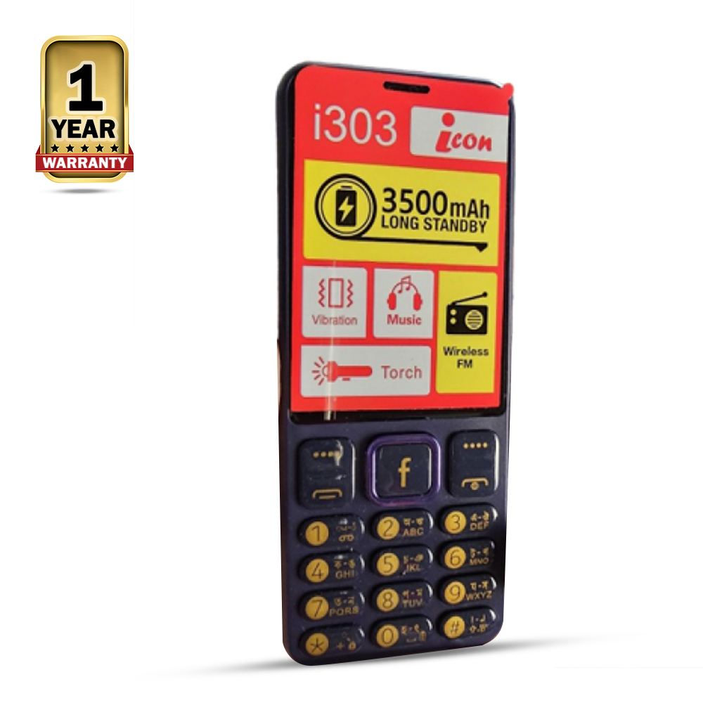 Icon i303 Feature Phone - Black