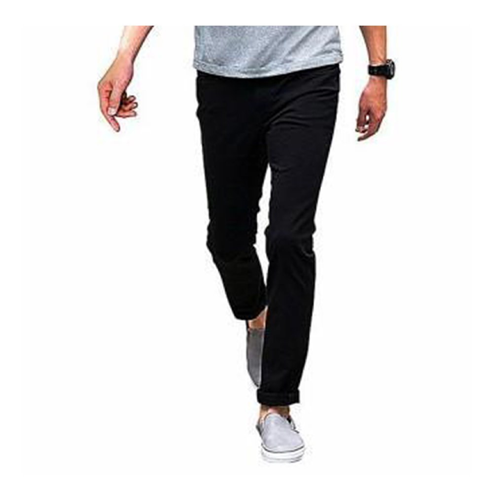 Cotton Chinos Gabardine Pant For Men - Deep Black - NZ-3159