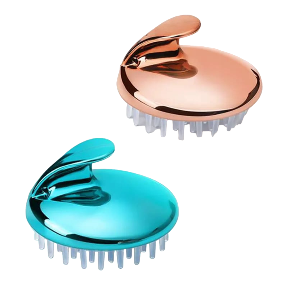 Silicone Shampoo and Sculp Massage Brush - Multicolor