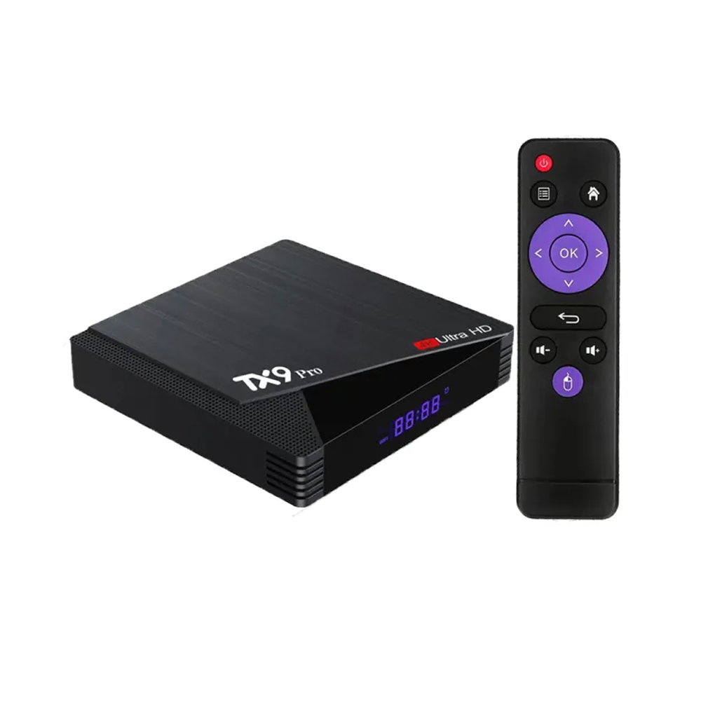 TX9 Pro Android 12 6K Ultra HD 8GB RAM and 128GB ROM Smart Android TV Box - Black