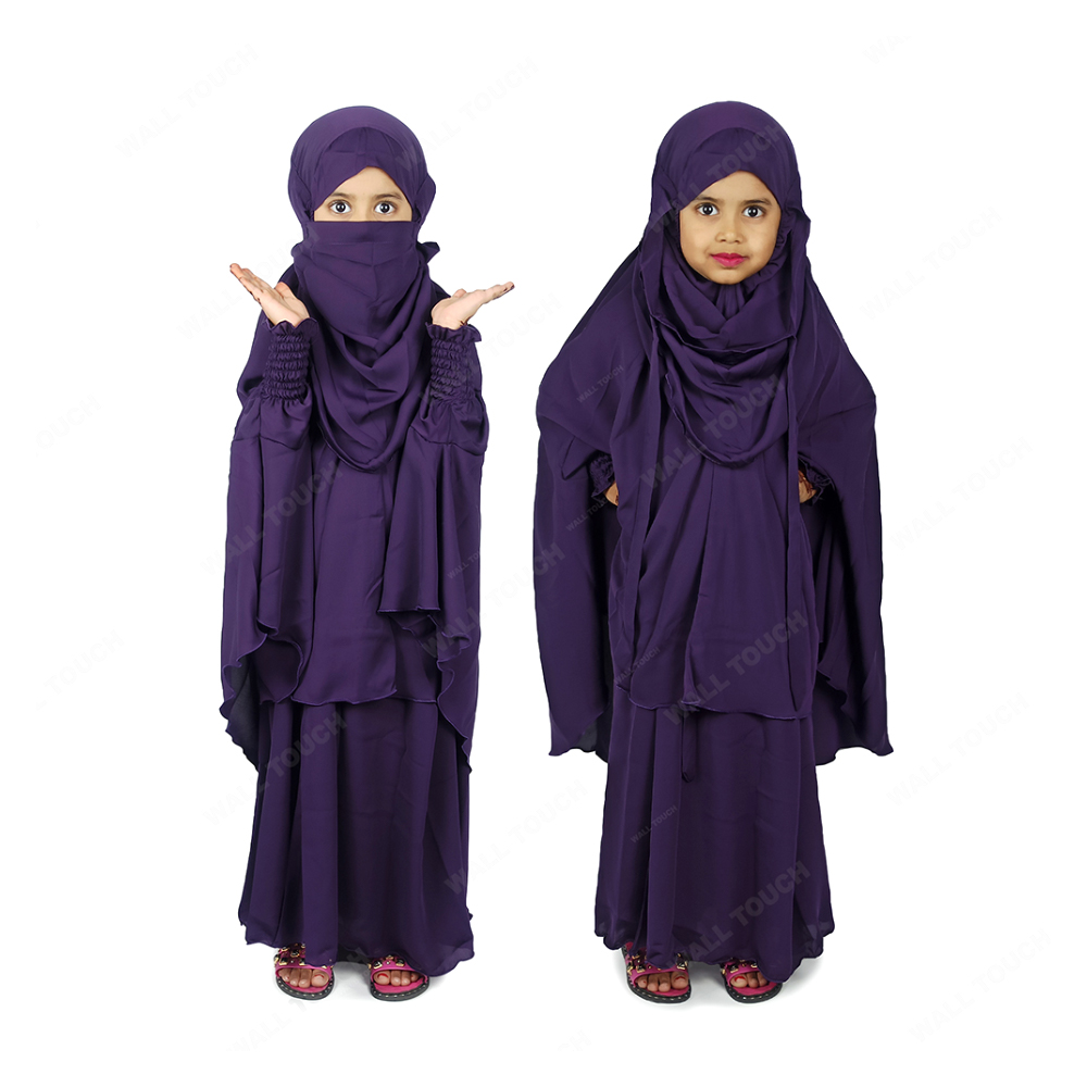 Dubai Cherry Baby Khimar Adjusted Niqab Hijab With Skirt Full Set For Baby - 164320428