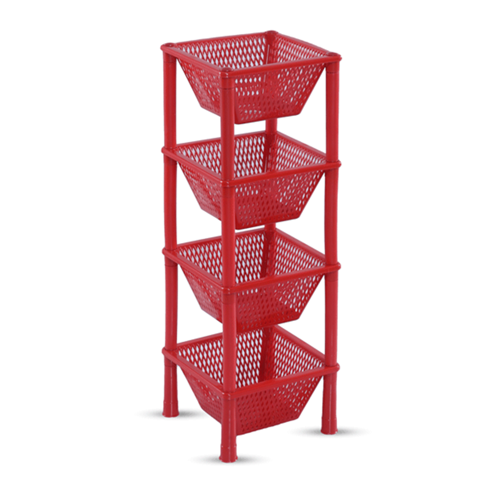 RFL Plastic 4 Step Vegetable Rack - Red - 936036