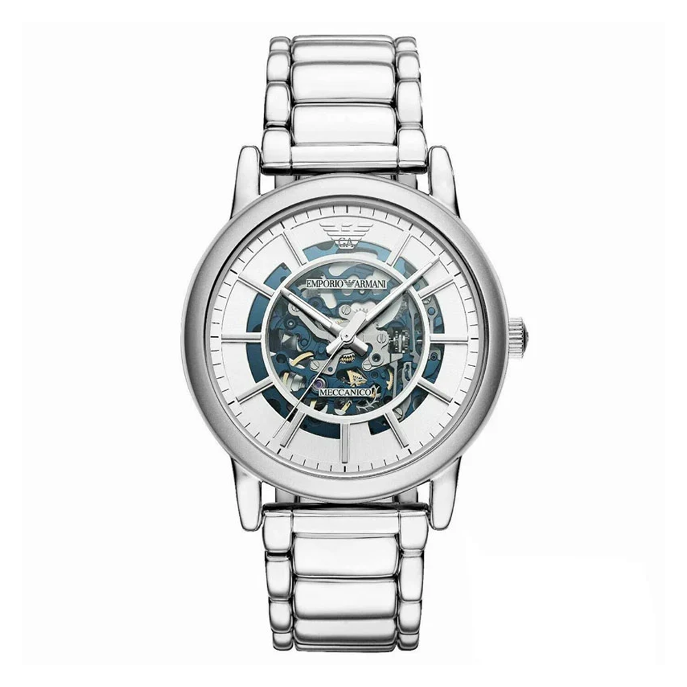 Emporio Armani Meccanico AR60006 Automatic Stainless Steel Mens Watch - Silver