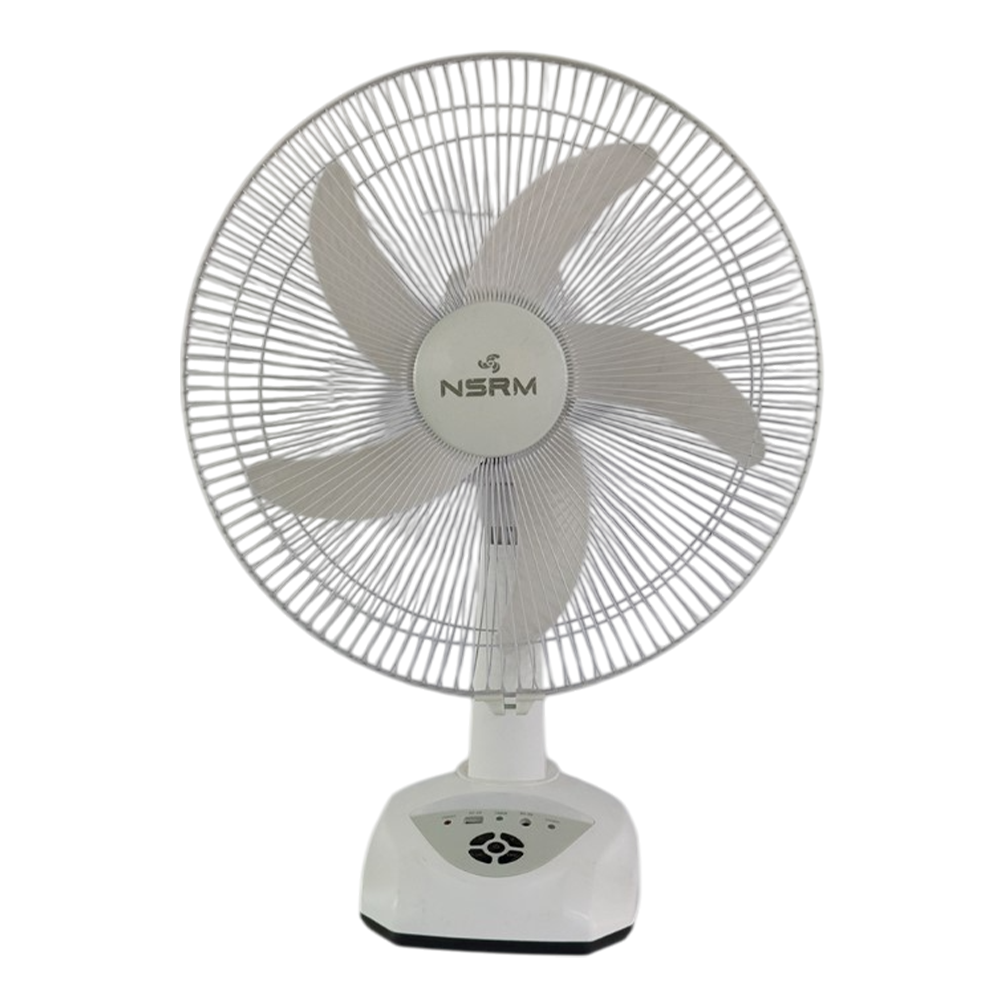 NSRM Charger Table Fan - 16 Inch - White 