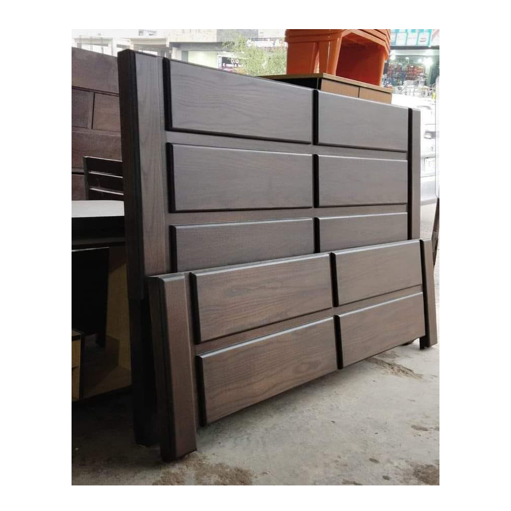 Oak Veneer Process Wood Double Bed - 5 x 7 Feet - Brown - SDFB0010