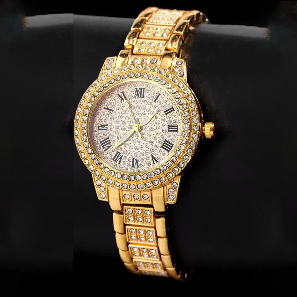 Stainless Steel Quartz Watch for Women - Golden