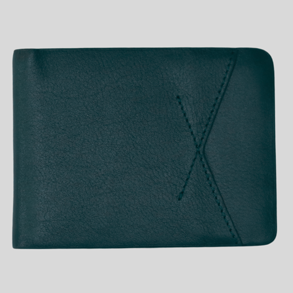 Zays Leather Bifold Short Wallet - Dark Green - ZSW105