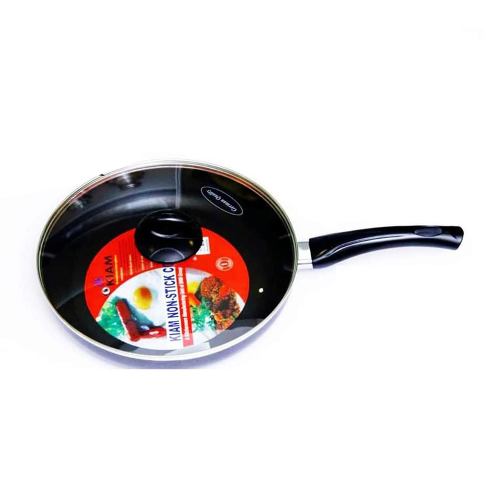 Kiam Non-Stick Fry Pan With Glass Lid- 24cm