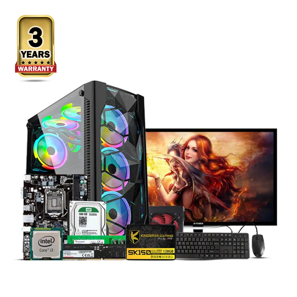 Intel Core i3 6th Generation - 8GB RAM - 128GB SSD Or 500GB HDD - 17 Inch LED Monitor - RGB Desktop Computer - bgwi-026